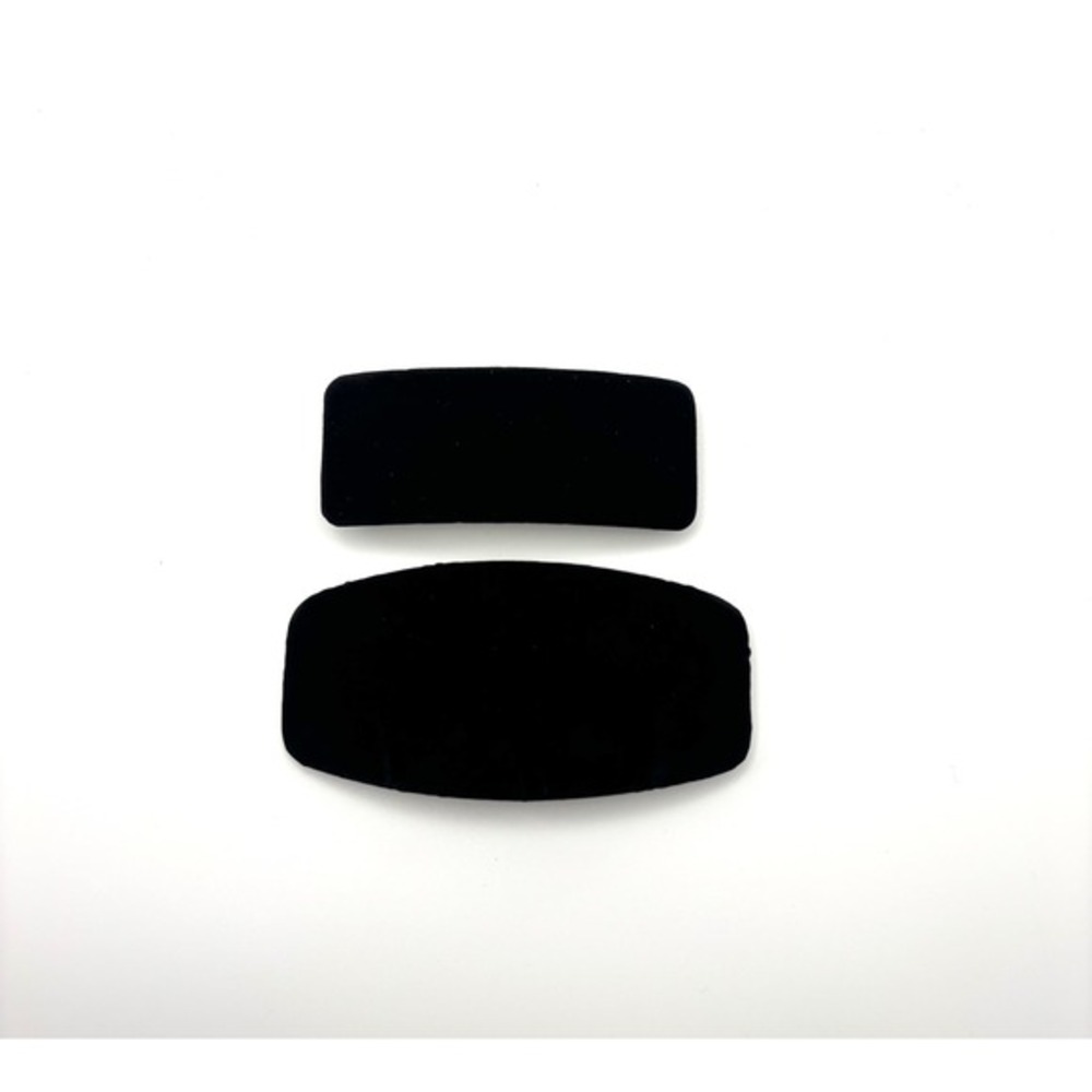 Velvet Black Rectangular Hair Clips Barrettes Minimalist Casual Set of 2 NEW